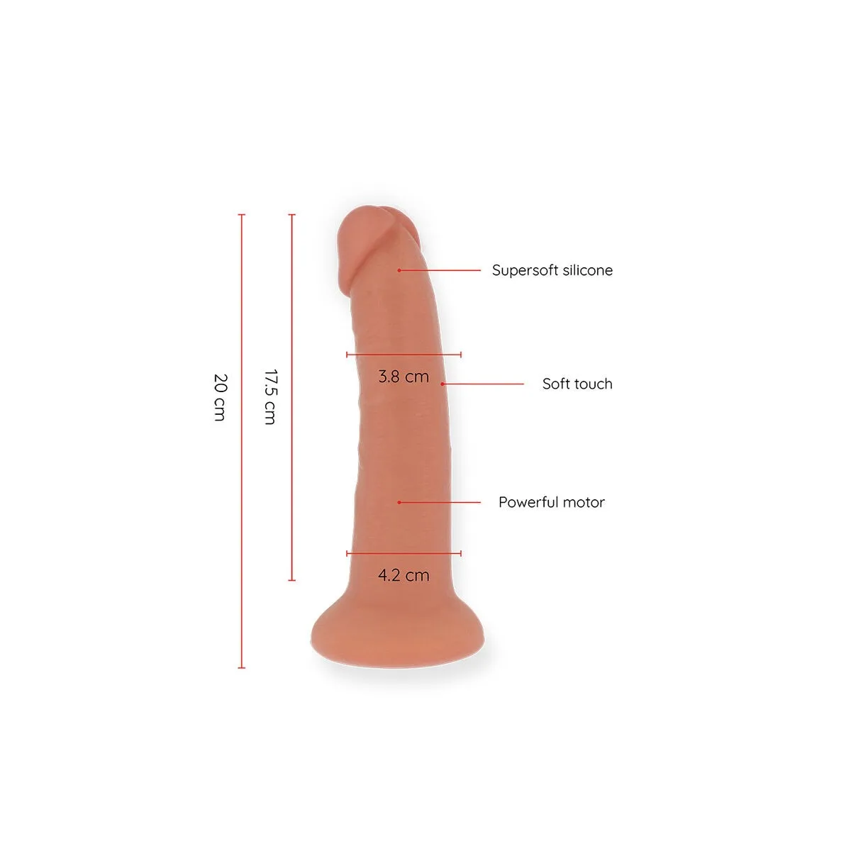 Mittlerer Bogotá-Vibratordildo mit 9 Geschwindigkeiten natürlich 20 cm -O- 4,2 cm - Kostenlose App von Oninder | Fesselliebe.de