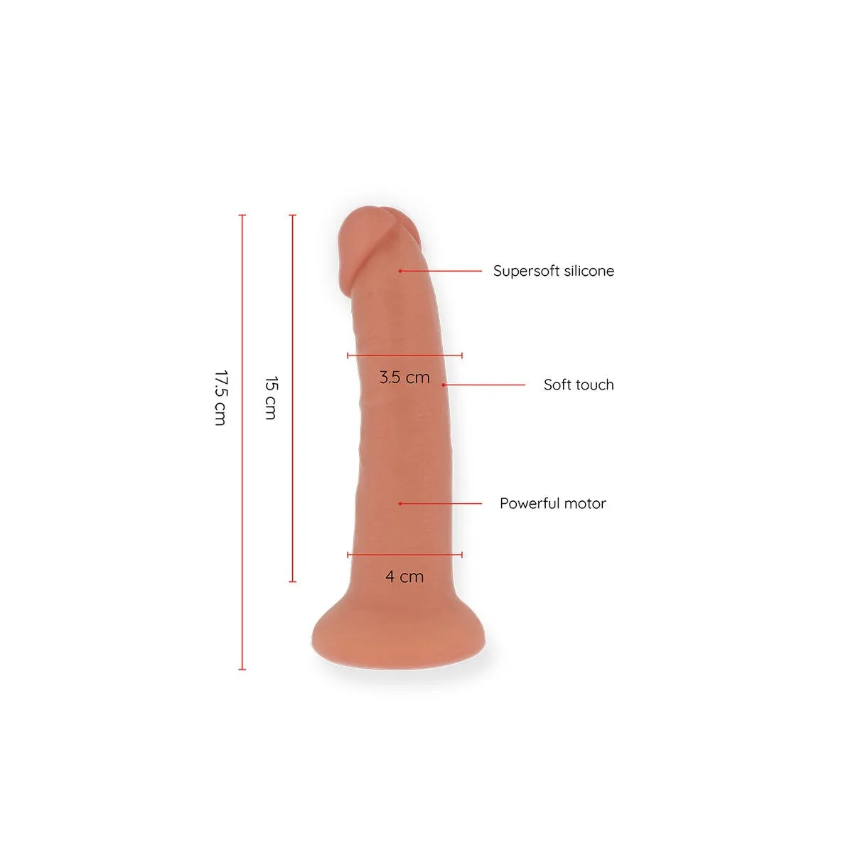 Kleiner Bogotá-Vibratordildo 9 Geschwindigkeiten natürlich 17,5 cm -O- 4 cm - Kostenlose App von Oninder | Fesselliebe.de