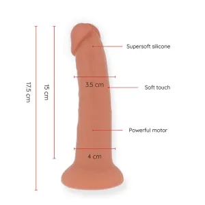 Kleiner Bogotá-Vibratordildo 9 Geschwindigkeiten natürlich 17,5 cm -O- 4 cm - Kostenlose App von Oninder