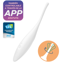 Twirling Joy Clit Tip Vibrator Weiss von Satisfyer Connect | Fesselliebe.de