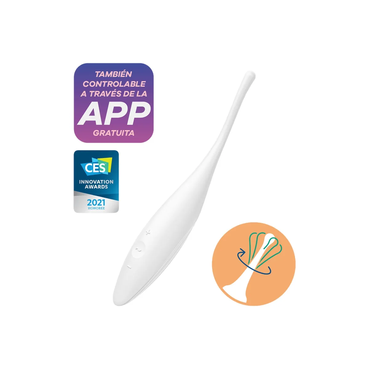 Twirling Joy Clit Tip Vibrator Weiss von Satisfyer Connect | Fesselliebe.de