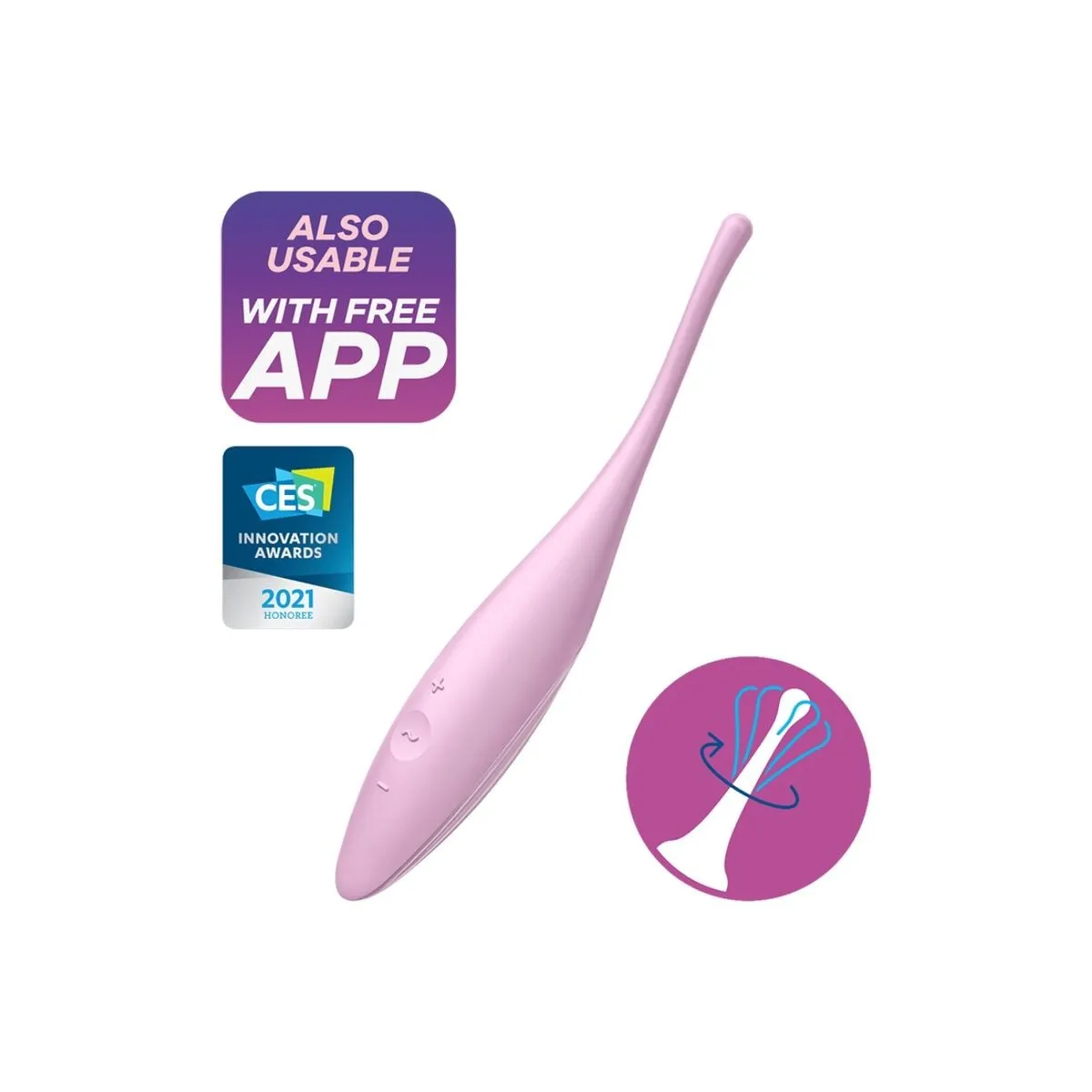 Twirling Joy Clit Tip Vibrator Rosa von Satisfyer Connect | Fesselliebe.de
