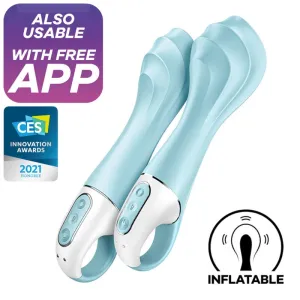 Air Pump Vibrator 5+ aufblasbare G-Spot-Vibrator-App Blau von Satisfyer Connect