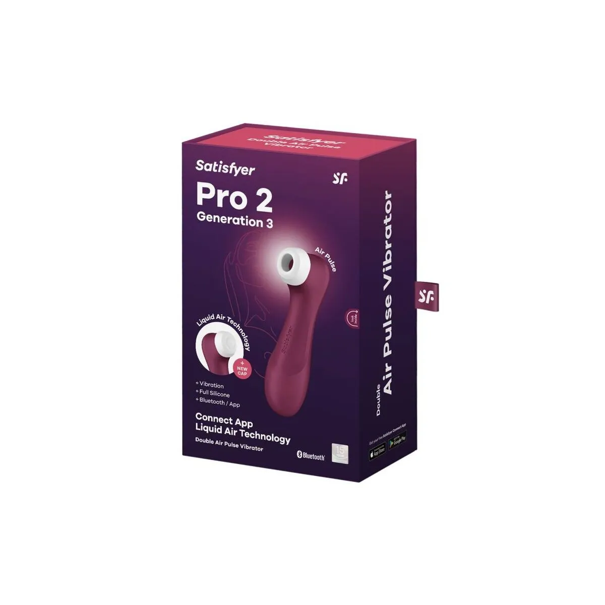 Pro 2 Generation 3 Wine Red Bluetooth & App von Satisfyer Air Pulse | Fesselliebe.de