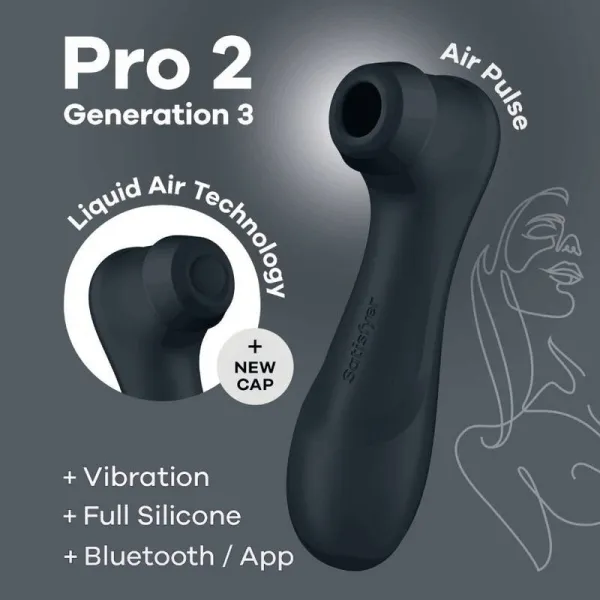 Pro 2 Generation 3 Schwarzes Bluetooth & App von Satisfyer Air Pulse | Fesselliebe.de