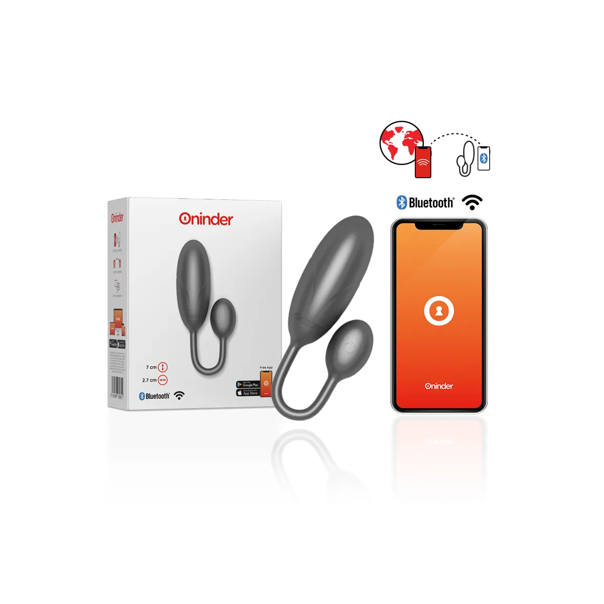 Denver Vibrierendes Ei Schwarz 7 X 2,7 cm Kostenlose App von Oninder | Fesselliebe.de