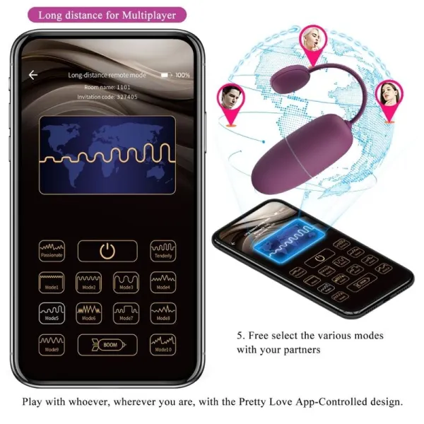 Nymph Vibrierendes Ei App-Gesteuert Lila von Pretty Love Bottom | Fesselliebe.de