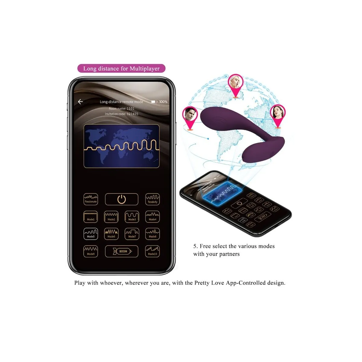 Baird G-Spot 12 Vibrationen wiederaufladbar Lila App von Pretty Love Flirtation | Fesselliebe.de