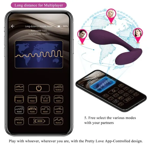 Baird G-Spot 12 Vibrationen wiederaufladbar Lila App von Pretty Love Flirtation | Fesselliebe.de