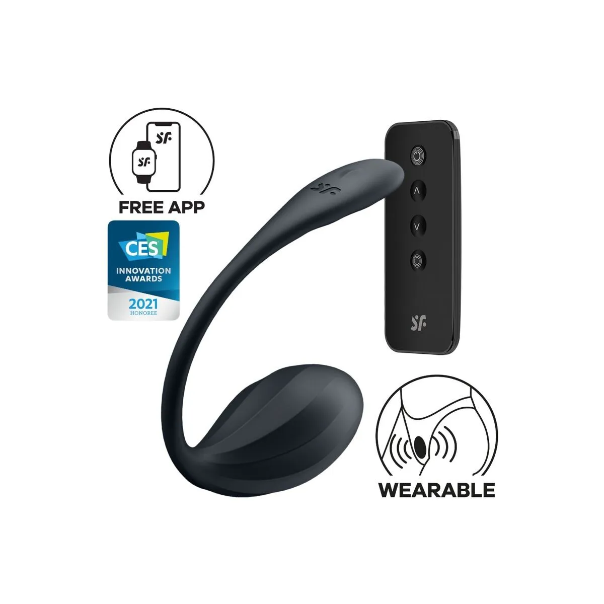 Ribbed Petal G Point Stimulator mit Fernbedienung Schwarz Kostenlose App von Satisfyer Partner | Fesselliebe.de