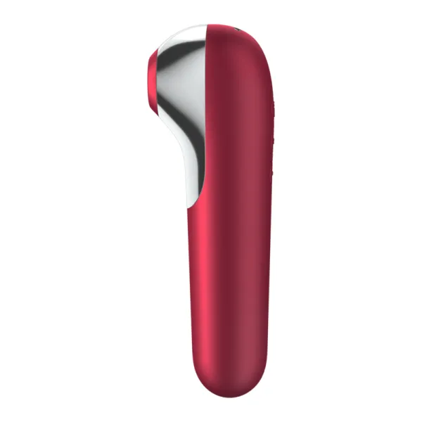 Dual Love Vibrator und Sauger mit Pulsierter Luft Rot von Satisfyer Connect | Fesselliebe.de
