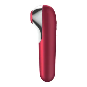 Dual Love Vibrator und Sauger mit Pulsierter Luft Rot von Satisfyer Connect