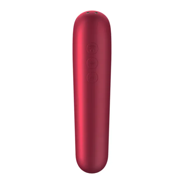 Dual Love Vibrator und Sauger mit Pulsierter Luft Rot von Satisfyer Connect | Fesselliebe.de