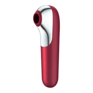 Dual Love Vibrator und Sauger mit Pulsierter Luft Rot von Satisfyer Connect