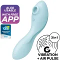 Curvy Trinity 5 Air Pulse Stimulator & Vibrator App Blau von Satisfyer Connect