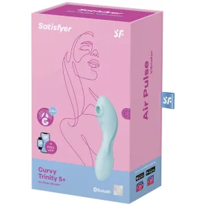 Curvy Trinity 5 Air Pulse Stimulator & Vibrator App Blau von Satisfyer Connect
