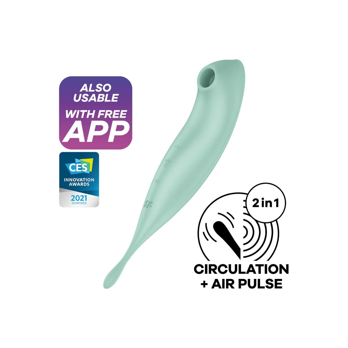 Twirling Pro+ Air Pulse Stimulator & Vibrator App Grün von Satisfyer Connect | Fesselliebe.de