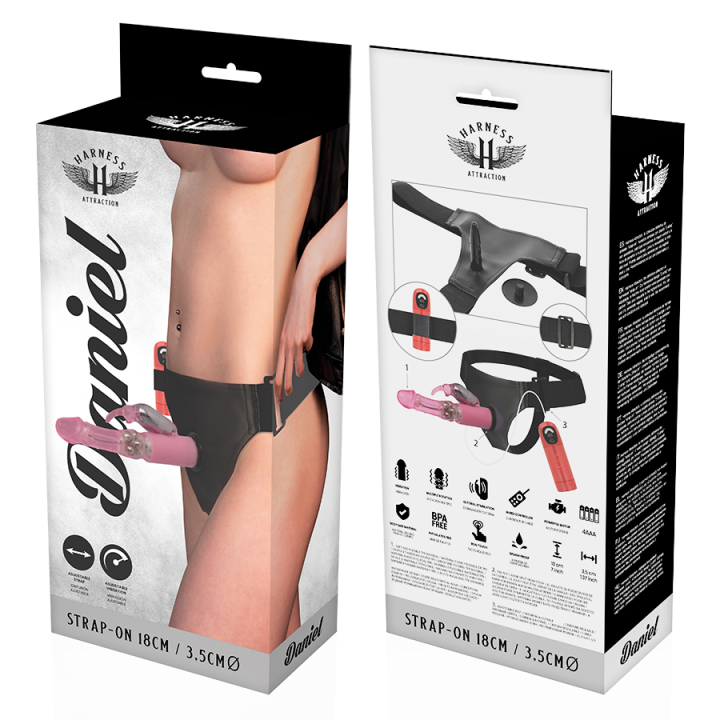 Rnes Daniel mit Vibration und Rotation 18 cm -O- 3,5 cm von Harness Attraction | Fesselliebe.de