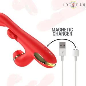 Katy Multifunktions-Klitoris-Stimulator 4 Austauschbare Köpfe Rot von Intense Fun