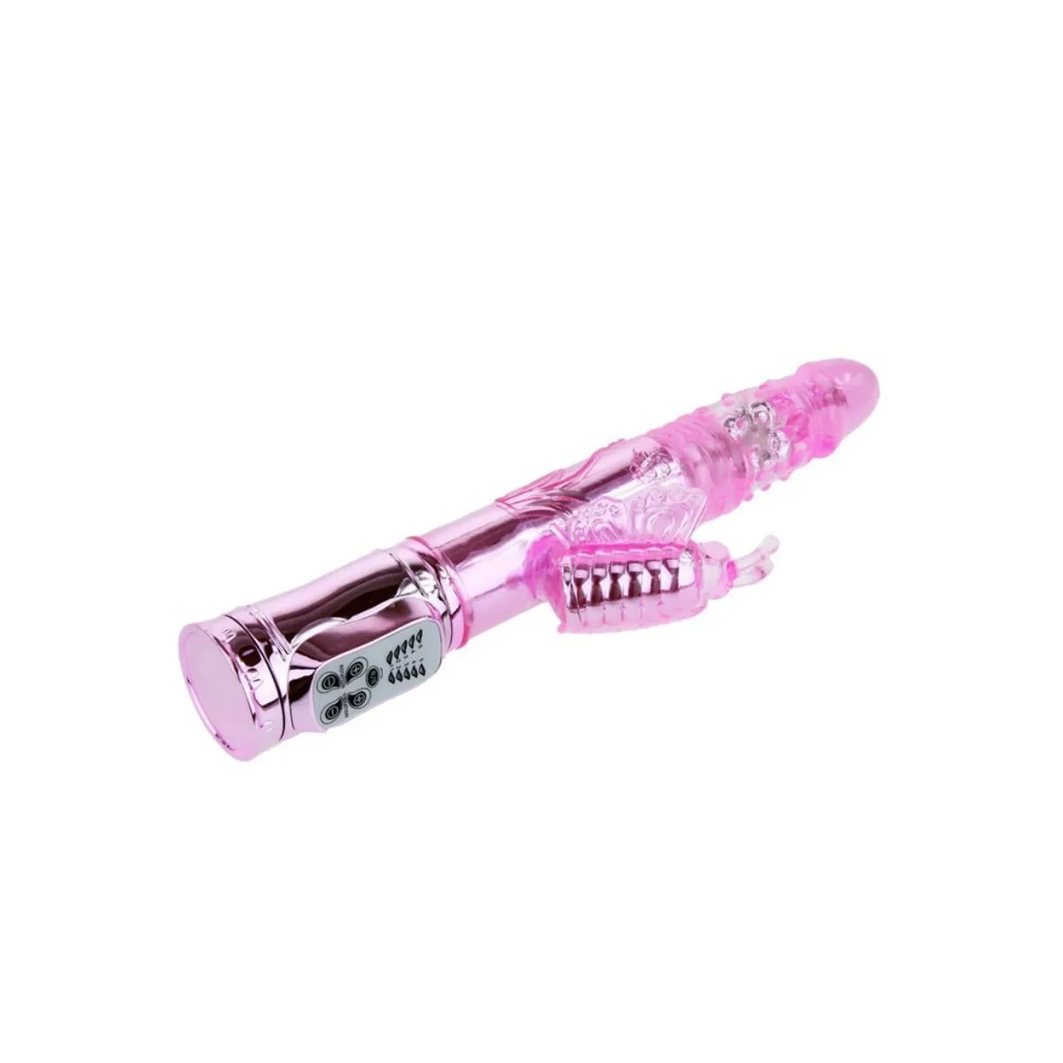 Wiederaufladbarer Vibrator mit Rotation und Pochenden Schmetterlingsstimulator von Baile Rotations | Fesselliebe.de