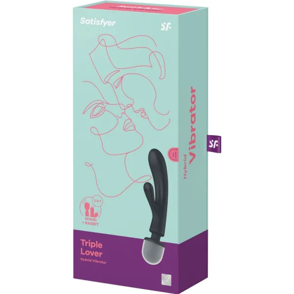 Triple Lover Rabbit Vibrator Massager Grau von Satisfyer Vibrator | Fesselliebe.de