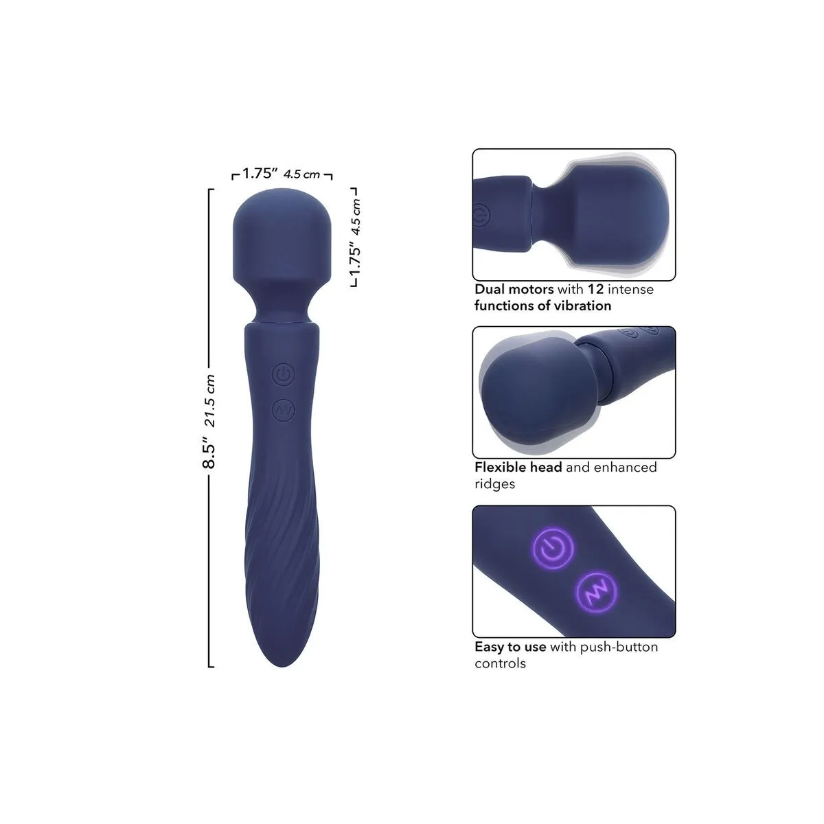 Charisma Mystique Massager Doppelmotor 12 Funktionen 20,5 cm X 4,5 cm Lila von Calexotics | Fesselliebe.de