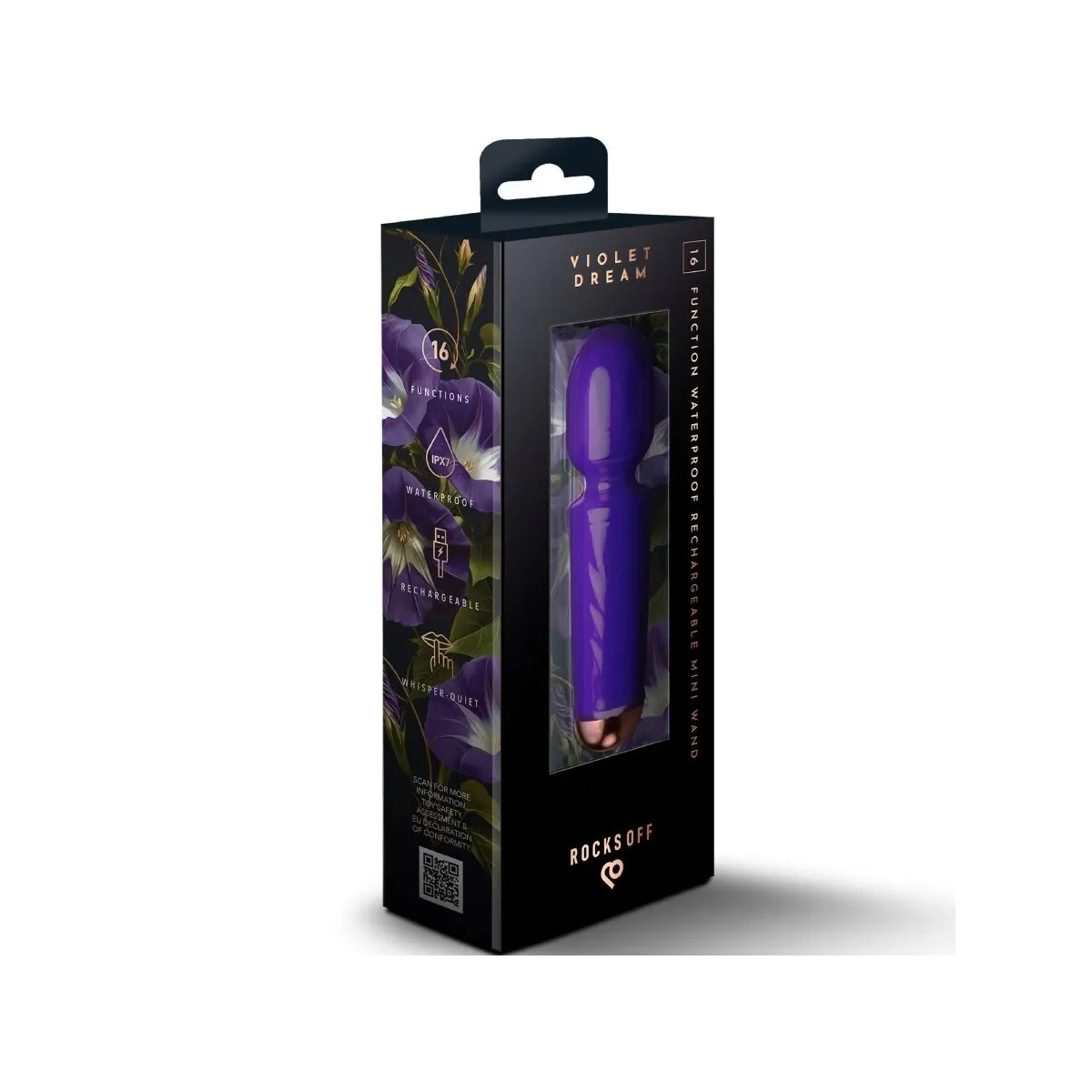 Mini-Aufladbarer Stab mit 16 Funktionen Violet Dream von Rocks-Off | Fesselliebe.de