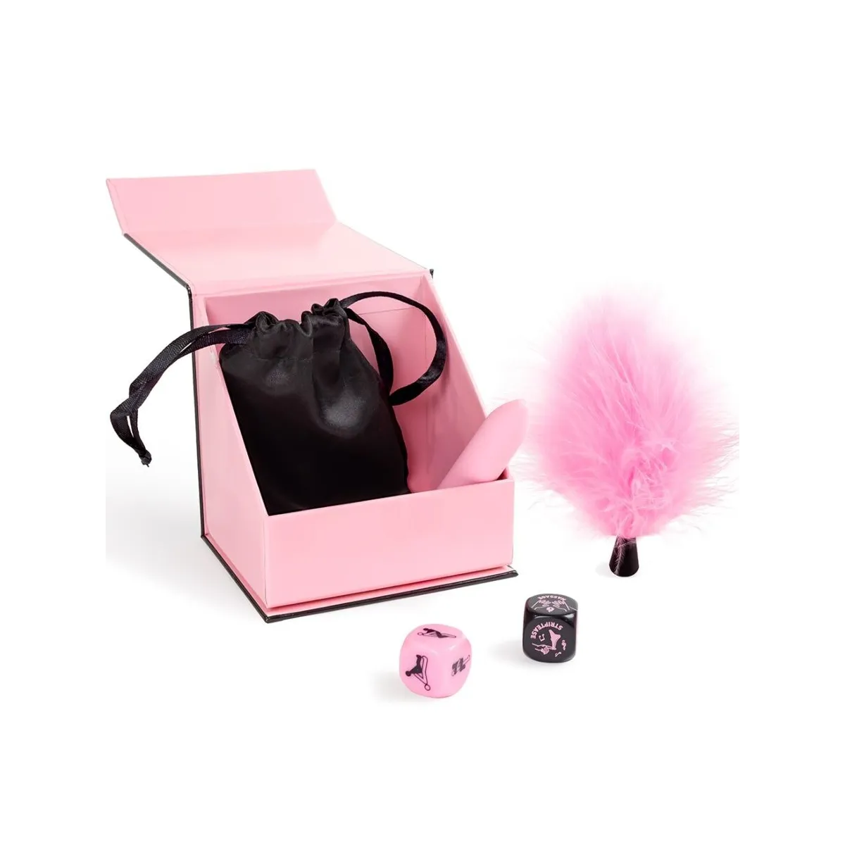 Vergnügungsbox für Paare: Würfel + Vibrationskugel + Federstift von Secretplay 100% Games | Fesselliebe.de