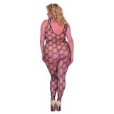 Schwarzes Netz-Catsuit ouvert 6254, Bodystocking von Softline Plus Size | Fesselliebe.de