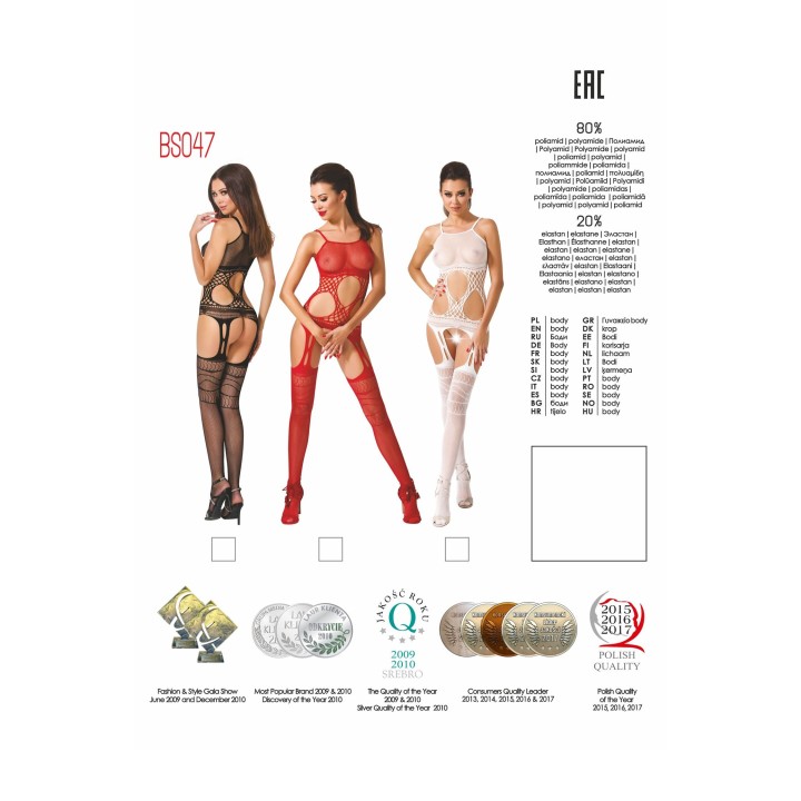 Schwarzer ouvert Bodystocking BS047 von Passion | Fesselliebe.de