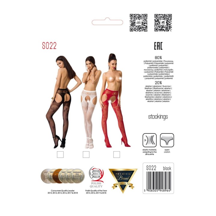 Ouvert Strumpfhose S022 schwarz von Passion Erotic Line | Fesselliebe.de