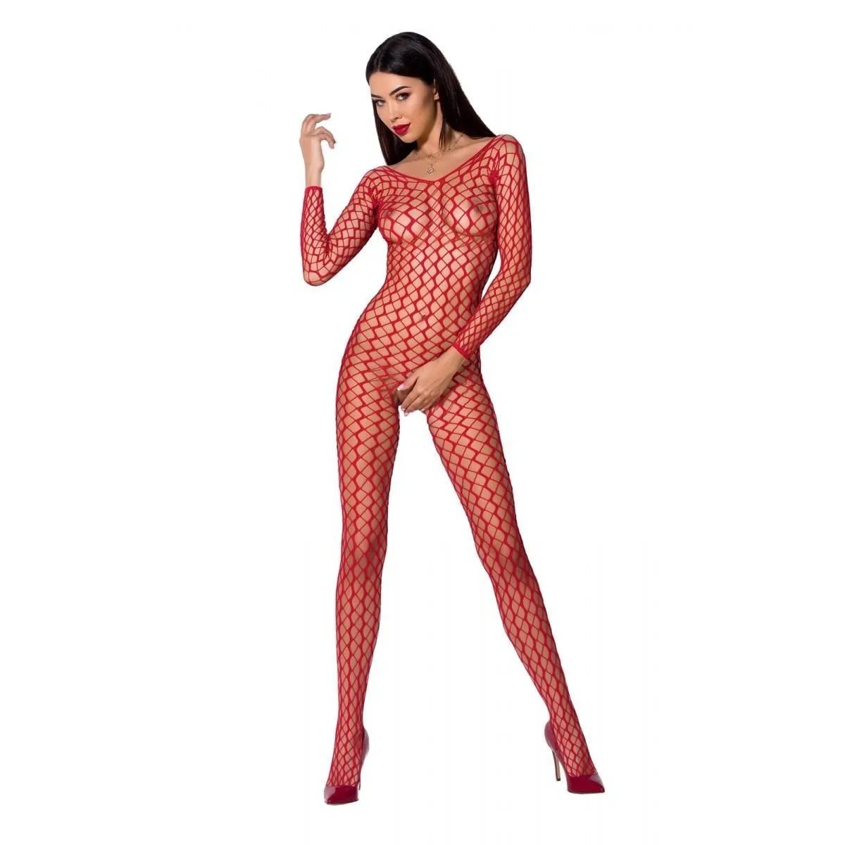 Roter ouvert Bodystocking BS068 von Passion | Fesselliebe.de
