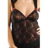 Schwarzes Spitzenkleid M/1006 Diana von Andalea Dessous | Fesselliebe.de
