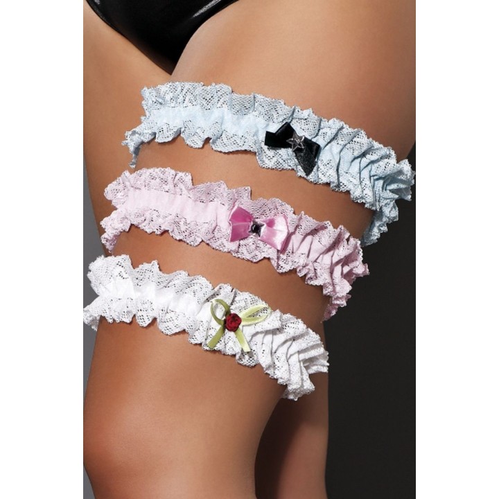 Weißes Strumpfband M/1065 Iga von Andalea Dessous | Fesselliebe.de