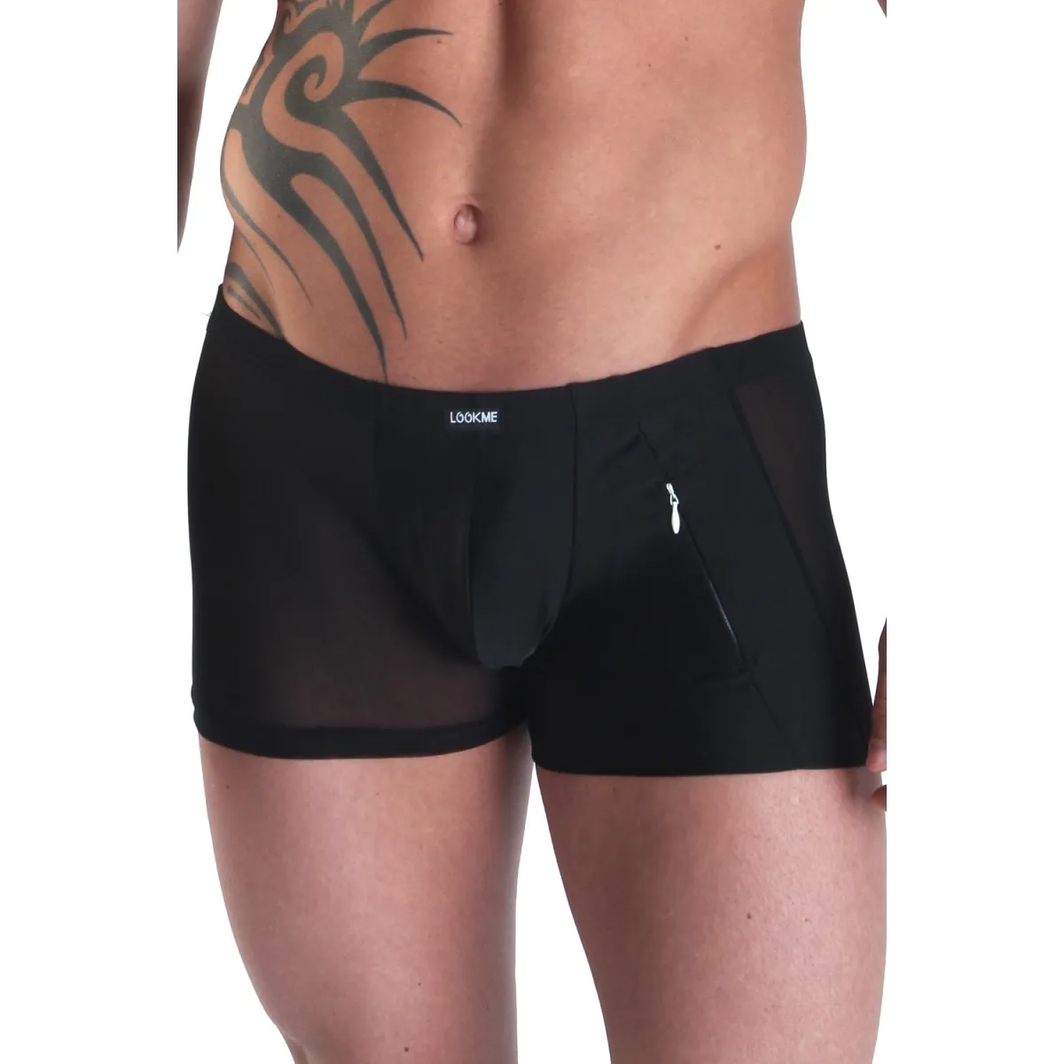 Schwarzer Herren Boxer Open Heart von Look Me | Fesselliebe.de