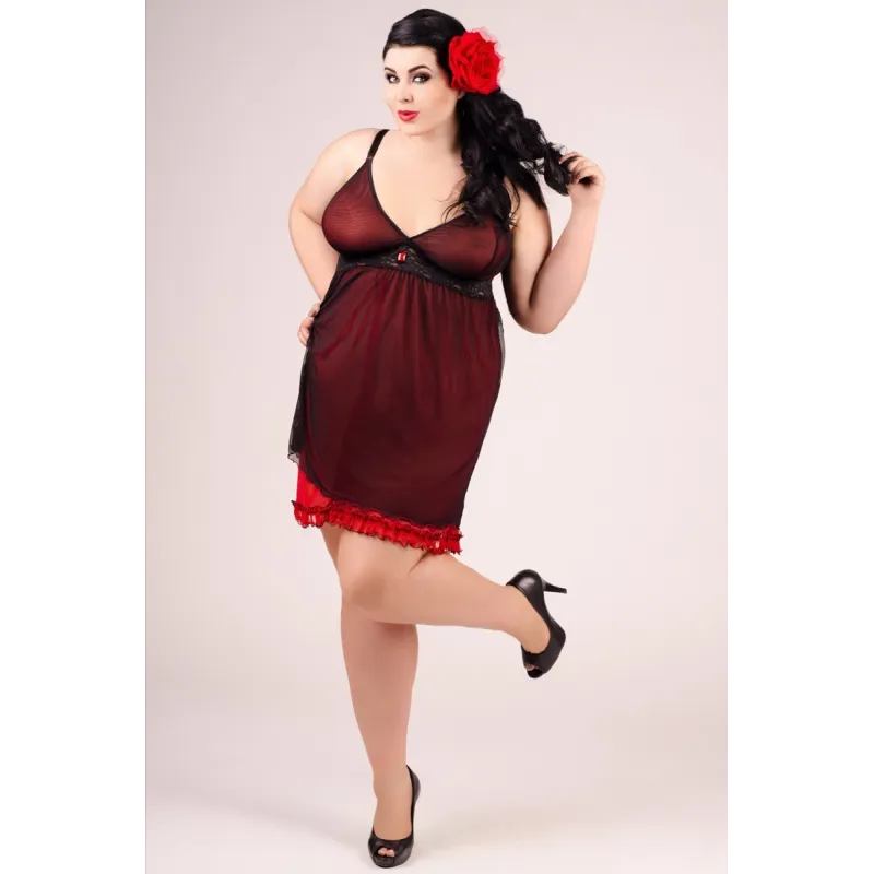 Schwarz/rotes Chemise E/2011 von Andalea Dessous | Fesselliebe.de