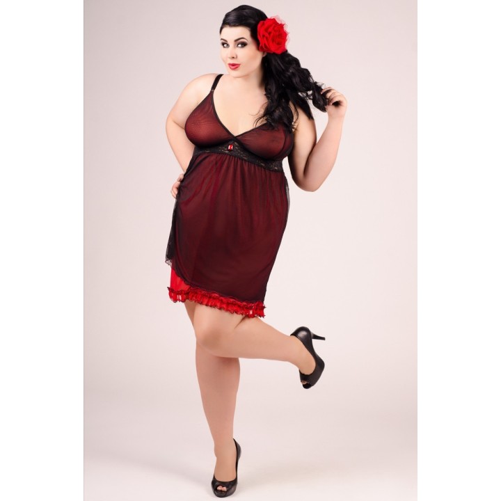 Schwarz/rotes Chemise E/2011 von Andalea Dessous | Fesselliebe.de