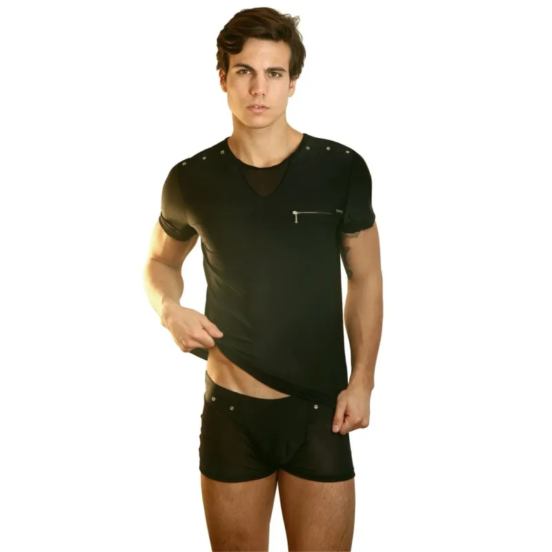 Schwarzes Herren T-Shirt Open Spirit von Look Me | Fesselliebe.de