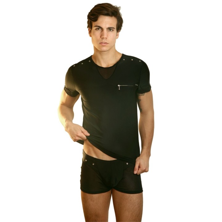 Schwarzes Herren T-Shirt Open Spirit von Look Me | Fesselliebe.de