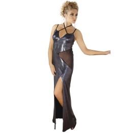 Langes silbernes Wetlook-Kleid M/1069 von Andalea | Fesselliebe.de