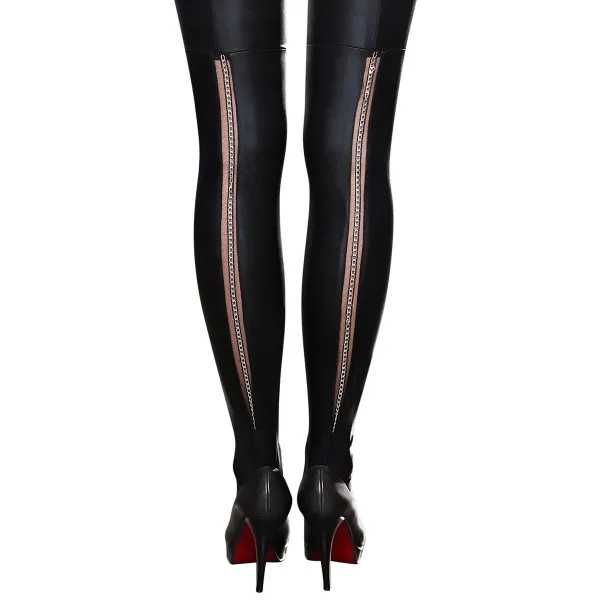 Schwarze Straps-Strümpfe A0190 von 7-Heaven | Fesselliebe.de