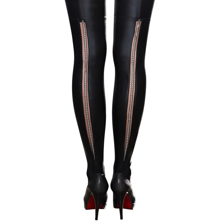 Schwarze Straps-Strümpfe A0190 von 7-Heaven | Fesselliebe.de
