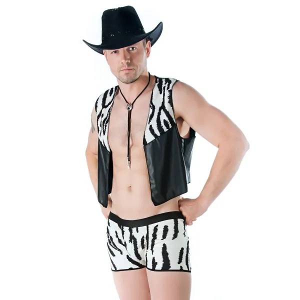 Weiß/schwarzer Boxershorts SW/104 Andalea Sexy Work Kollektion | Fesselliebe.de