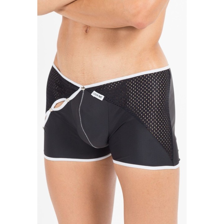 Schwarz/weißer Herren-Boxer Mixing 43-67 von Look Me | Fesselliebe.de