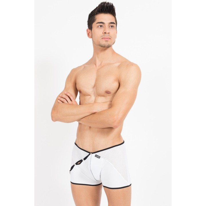 Weiß/schwarzer Herren-Boxer Mixing 43-67 von Look Me | Fesselliebe.de