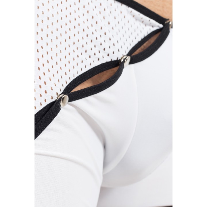 Weiß/schwarzer Herren-Boxer Mixing 43-67 von Look Me | Fesselliebe.de