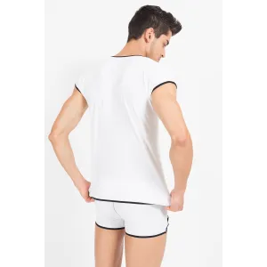 Weiß/schwarzes V-Shirt Mixing 43-77 von Look Me