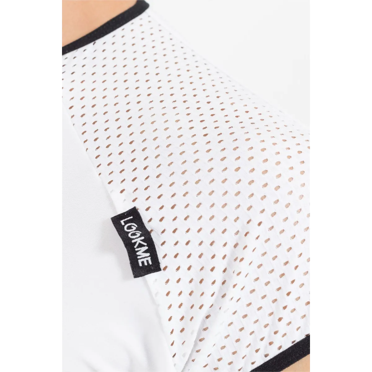 Weiß/schwarzes V-Shirt Mixing 43-77 von Look Me | Fesselliebe.de