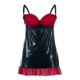 Schwarzes Wetlook Chemise SB/1011 Sexy Base Kollektion by Andalea | Fesselliebe.de