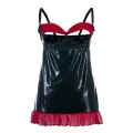 Schwarzes Wetlook Chemise SB/1011 Sexy Base Kollektion by Andalea